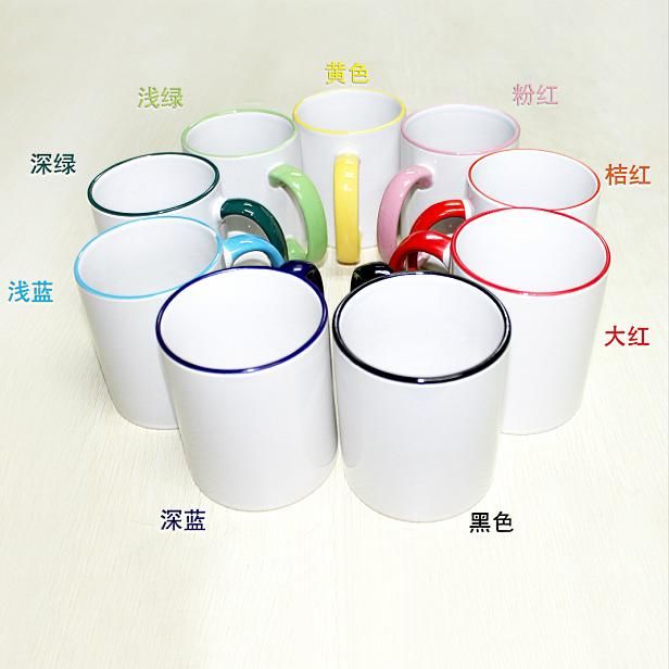 Sublimation 11oz Border color Mug (9 colors)